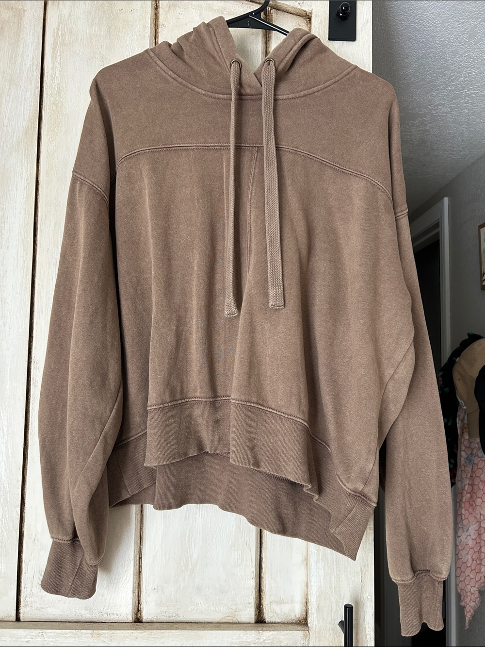 flirtitude Oversized Hooded Pullover Sweater - Brown